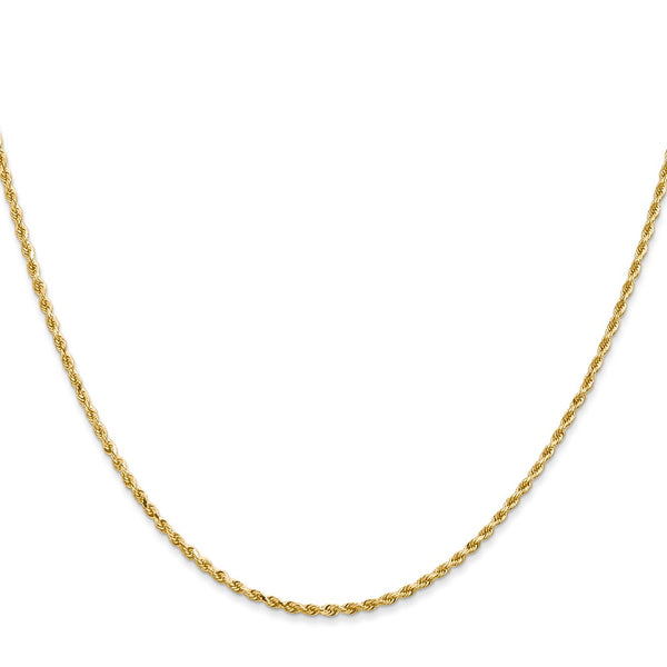 14KT Yellow Gold 24-inch 1.5MM Rope Diamond-cut Lobster Clasp Chain