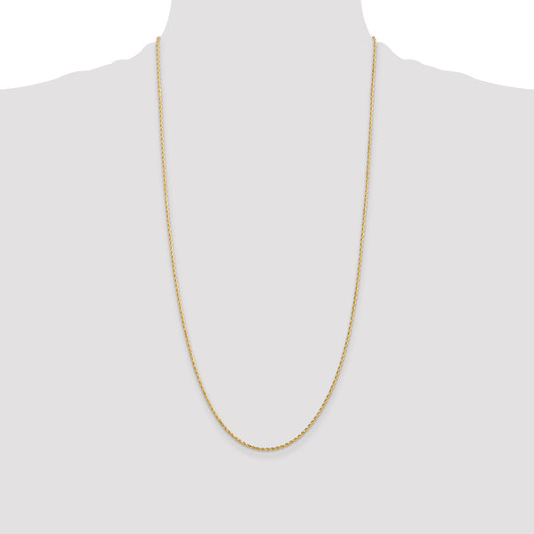 14KT Yellow Gold 28-inch 1.5MM Diamond-cut Rope Lobster Clasp Chain