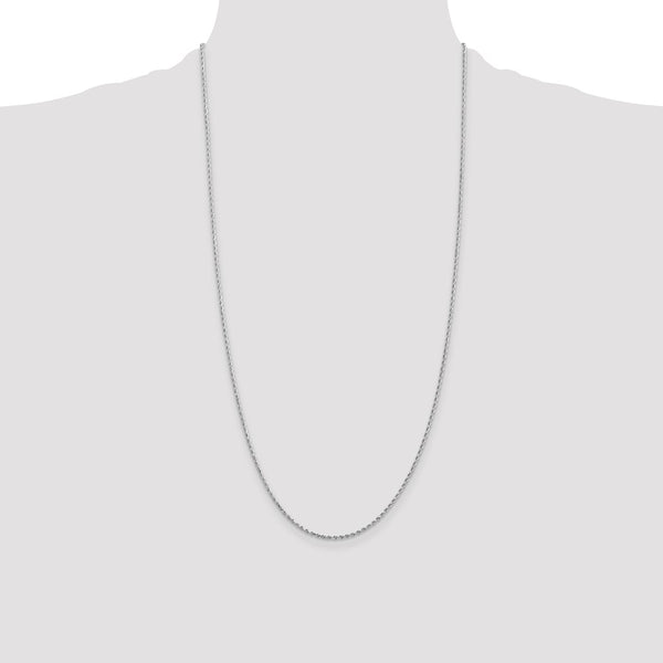 14KT White Gold 28-inch 1.5MM Diamond-cut Rope Chain