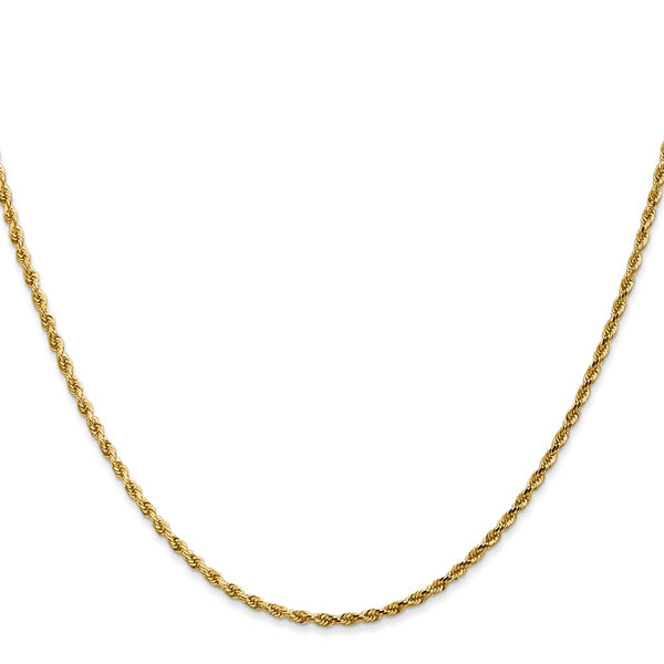 14KT Yellow Gold 20-inch 1.75MM Diamond-cut Lobster Clasp Rope Chain