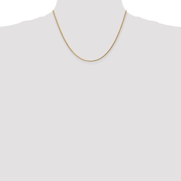 14KT Yellow Gold 18-inch 1.75MM Diamond-cut Lobster Clasp Rope Chain