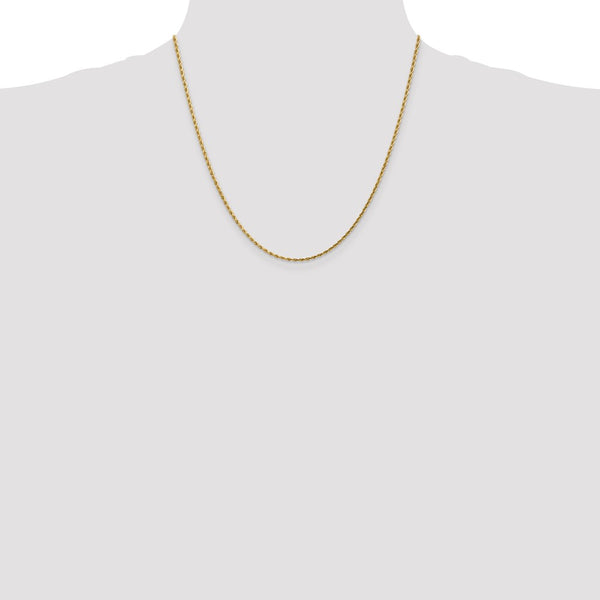 14KT Yellow Gold 20-inch 1.75MM Diamond-cut Lobster Clasp Rope Chain