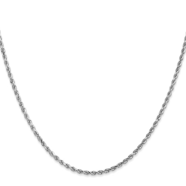 14KT White Gold 28-inch 2MM Diamond-cut Rope Chain