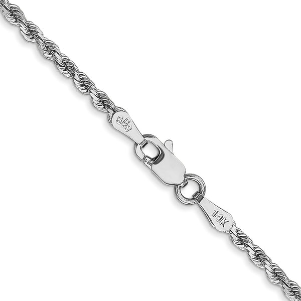 14KT White Gold 28-inch 2MM Diamond-cut Rope Chain