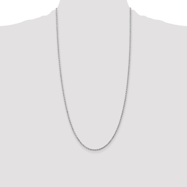 14KT White Gold 28-inch 2MM Diamond-cut Rope Chain