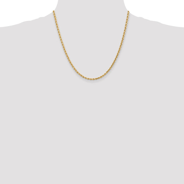 14KT Yellow Gold 20-inch 3MM Diamond-cut Lobster Clasp Rope Chain