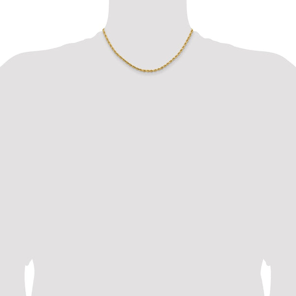 14KT Yellow Gold 16-inch 3.25MM Rope Chain