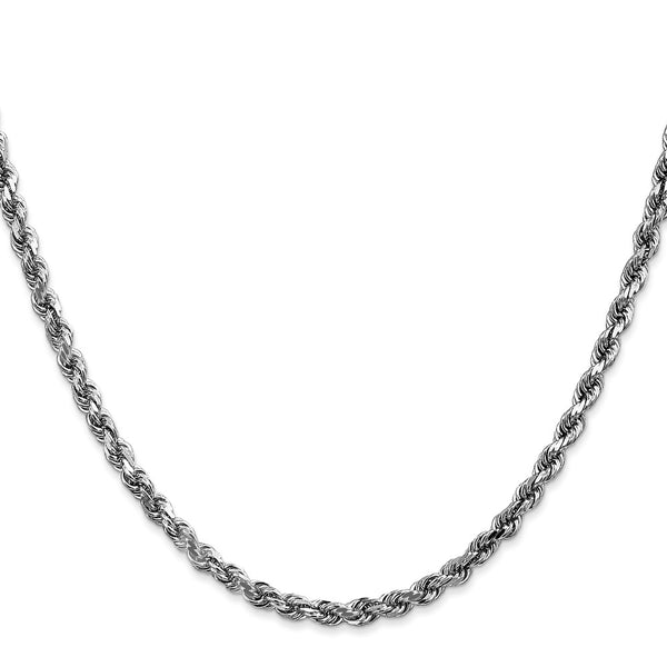 14KT White Gold 26-inch 3.5MM Diamond-cut Rope Chain