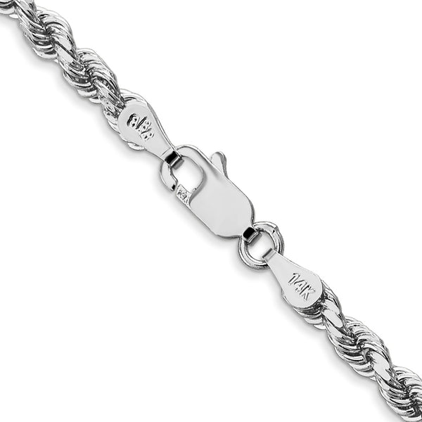 14KT White Gold 26-inch 3.5MM Diamond-cut Rope Chain