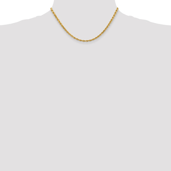 14KT Yellow Gold 16-inch 4MM Diamond-cut Lobster Clasp Rope Chain