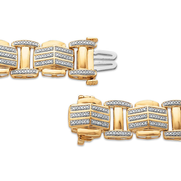 1/2 CTW Diamond 8.5-inch Bracelet in Gold Plated Sterling Silver