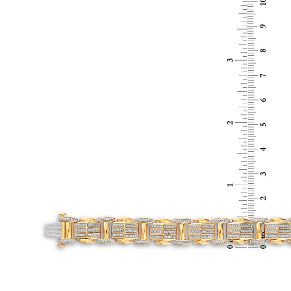 1/2 CTW Diamond 8.5-inch Bracelet in Gold Plated Sterling Silver