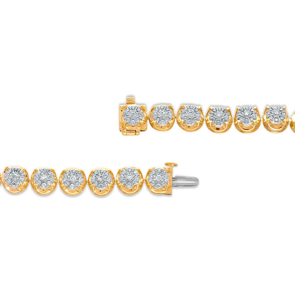 2 CTW Diamond 7.25-inch Tennis Bracelet in 10KT White and Yellow Gold