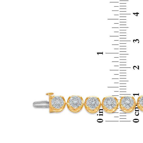 2 CTW Diamond 7.25-inch Tennis Bracelet in 10KT White and Yellow Gold