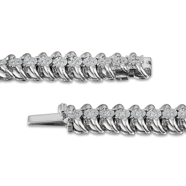 1 CTW Diamond 7.5-inch Tennis Bracelet in Sterling Silver