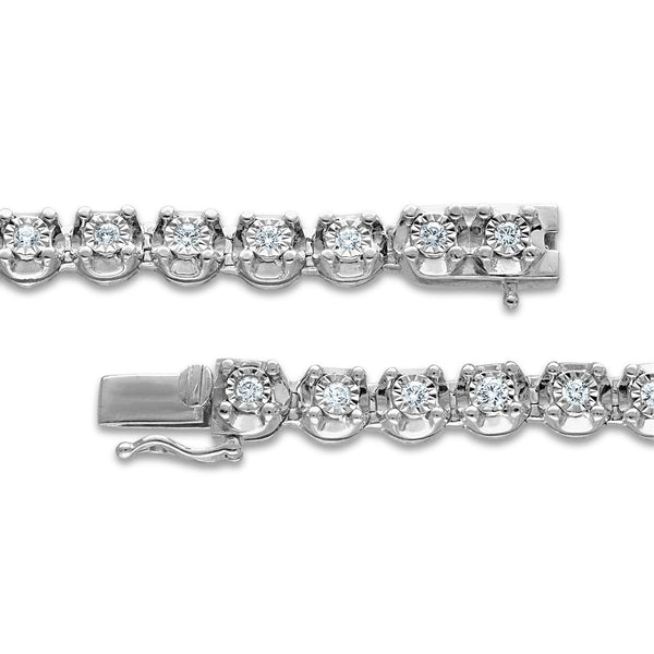 1 CTW Diamond 7.5-inch Tennis Bracelet in Sterling Silver