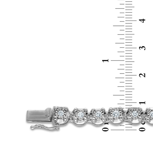 1 CTW Diamond 7.5-inch Tennis Bracelet in Sterling Silver