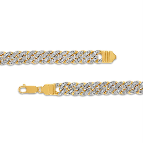 Luxe Layers 1/3 CTW Diamond Cuban Link 8.5-inch Bracelet in Yellow Gold Plated Sterling Silver