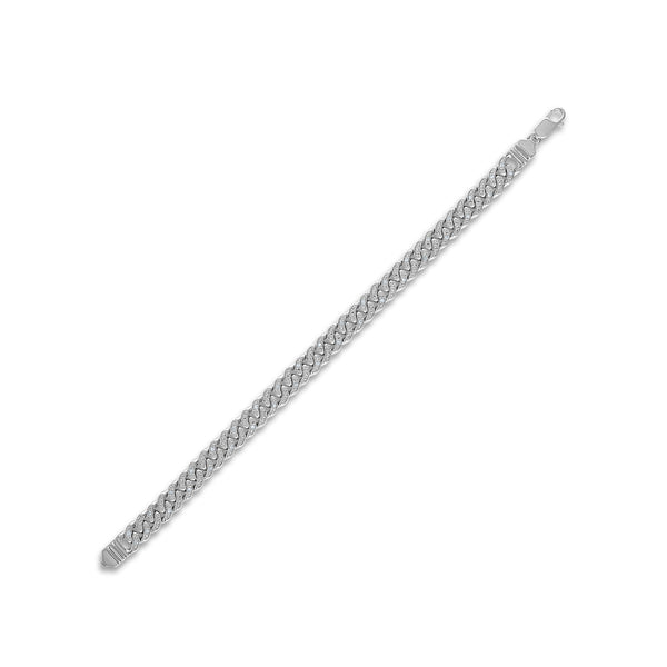 Luxe Layers 1/3 CTW Diamond Cuban Link 8.5-inch Bracelet in Rhodium Plated Sterling Silver