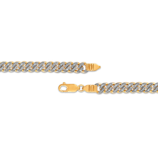 Luxe Layers 1/4 CTW Diamond Cuban Link 8.5-inch Bracelet in Yellow Gold Plated Sterling Silver