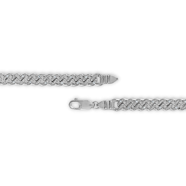 Luxe Layers 1/4 CTW Diamond Cuban Link 8.5-inch Bracelet in Rhodium Plated Sterling Silver