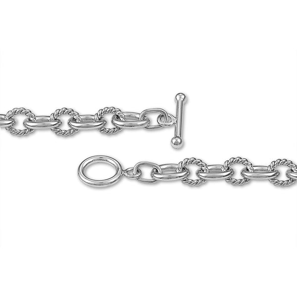 1/7 CTW Diamond Heart Fashion 7.5-inch Bracelet in Rhodium Plated Sterling Silver