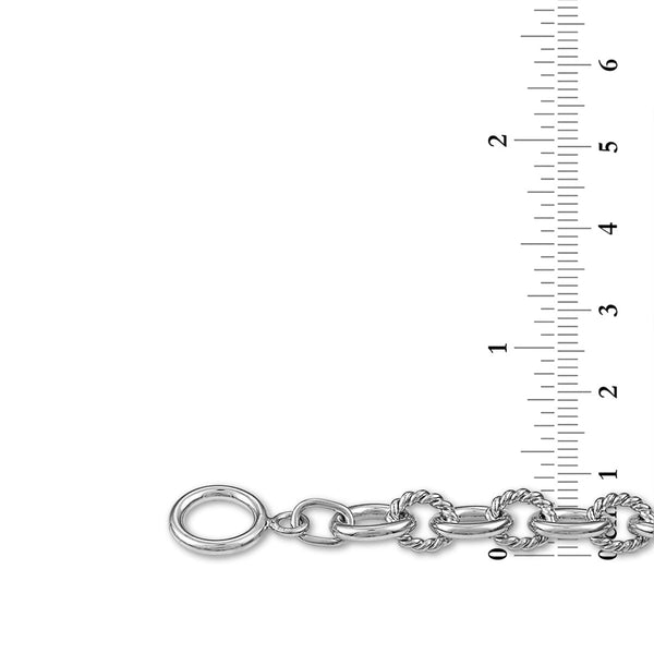 1/7 CTW Diamond Heart Fashion 7.5-inch Bracelet in Rhodium Plated Sterling Silver