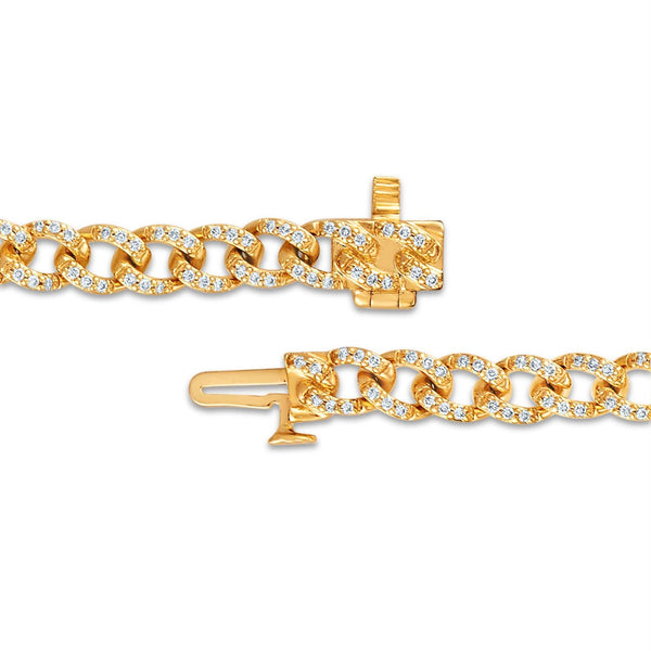 3/4 CTW Diamond Cuban Link Fashion 7-inch Bracelet in 10KT Yellow Gold