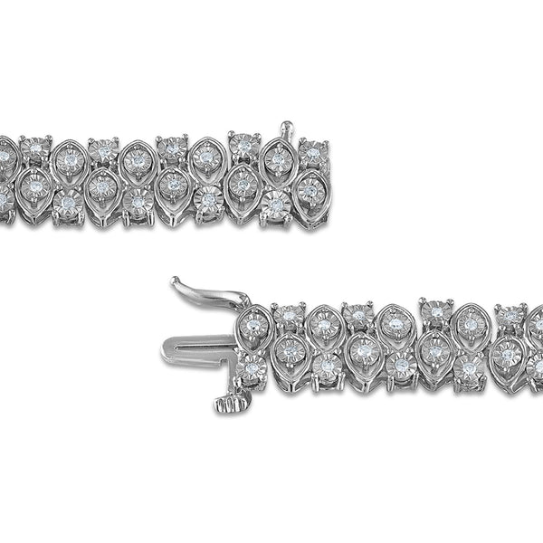 1 CTW Diamond 7.25-inch Tennis Bracelet in Sterling Silver