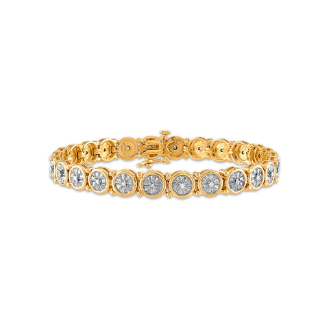 1/4 CTW Diamond 7-inch Bracelet in Gold Plated Sterling Silver ...