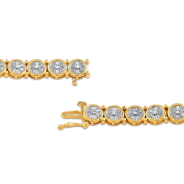 1/4 CTW Diamond 7-inch Bracelet in Gold Plated Sterling Silver