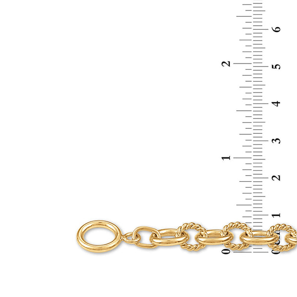 Gold Plated Sterling Silver Toggle Diamond Heart Bracelet