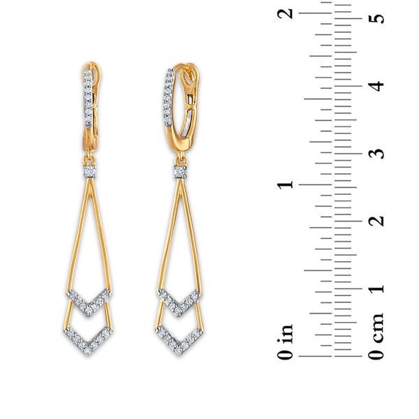 1/5 CTW Diamond Drop & Dangle Fashion Earrings in 10KT Yellow Gold