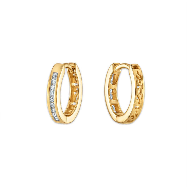 1/10 CTW Diamond Huggie Earrings in 10KT Yellow Gold