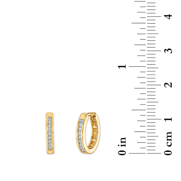 1/10 CTW Diamond Huggie Earrings in 10KT Yellow Gold