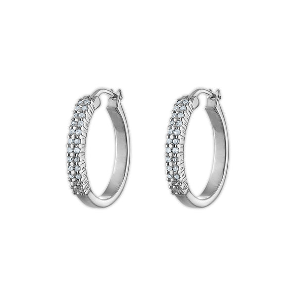 1/5 CTW Diamond Hoop Earrings in Sterling Silver