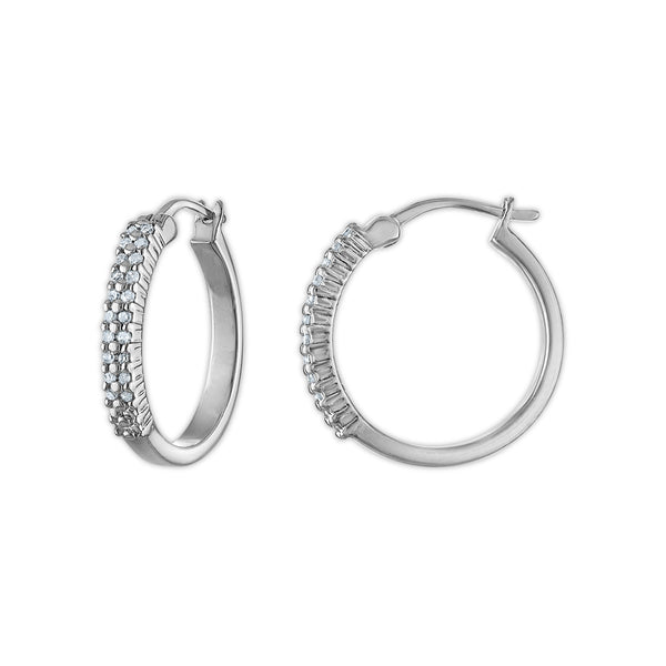 1/5 CTW Diamond Hoop Earrings in Sterling Silver