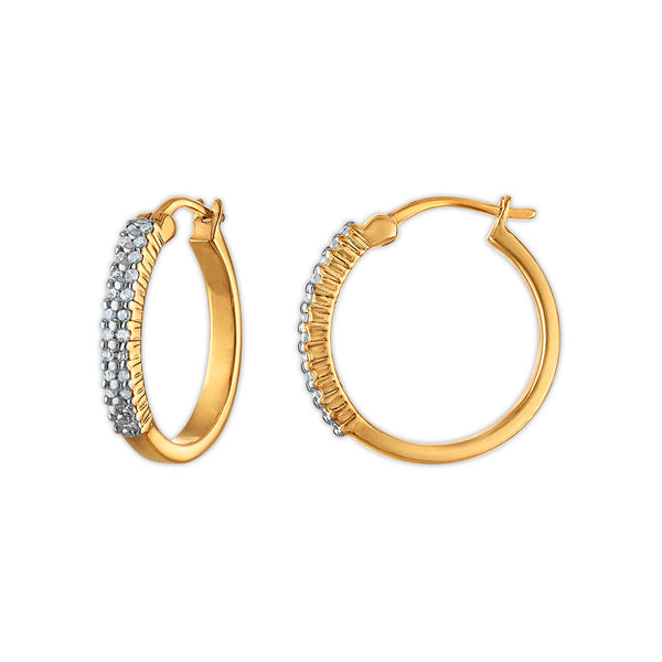 1/5 CTW Diamond Hoop Earrings in Gold Plated Sterling Silver