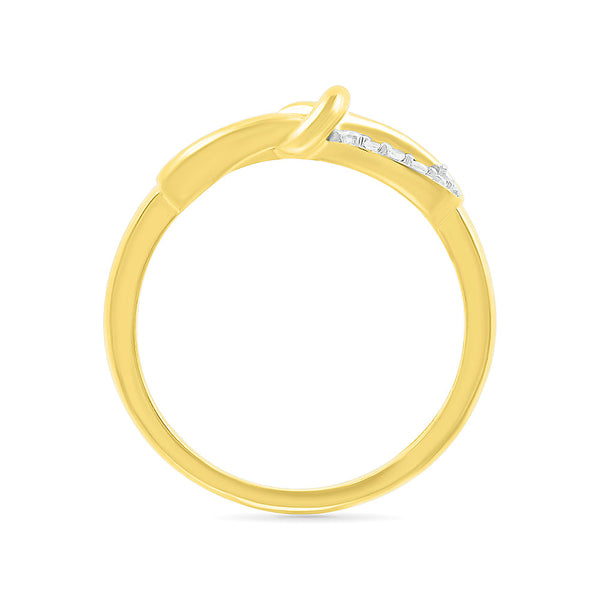 1/10 CTW Diamond Infinity Ring in 10KT Yellow Gold