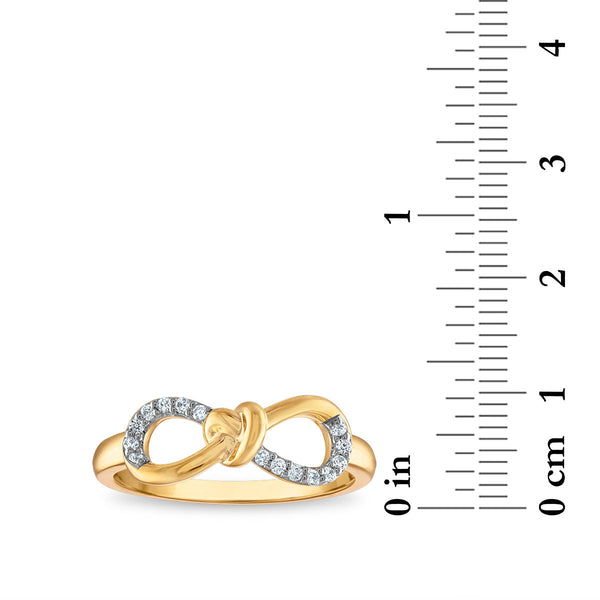 1/10 CTW Diamond Infinity Ring in 10KT Yellow Gold