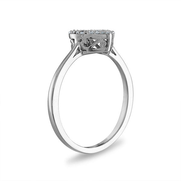 1/5 CTW Diamond Heart Promise Ring in 10KT White Gold