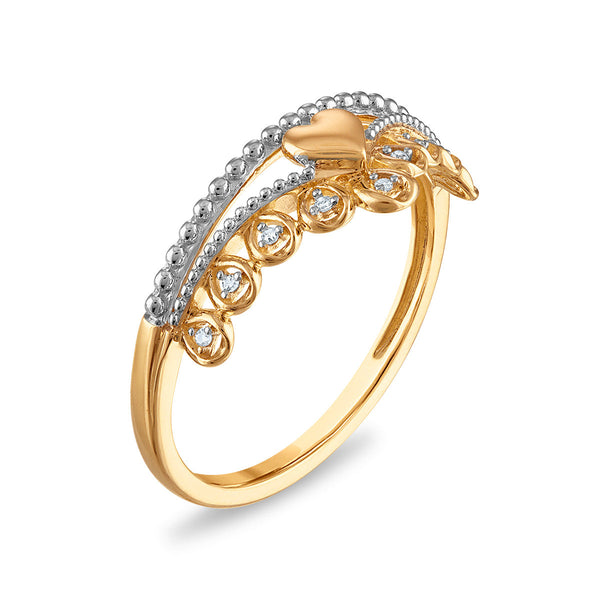 Diamond Accent Heart Ring in 10KT Yellow Gold