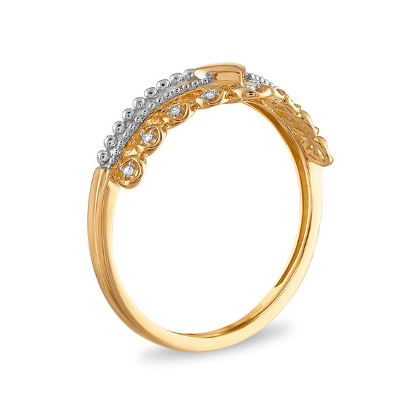 Diamond Accent Heart Ring in 10KT Yellow Gold