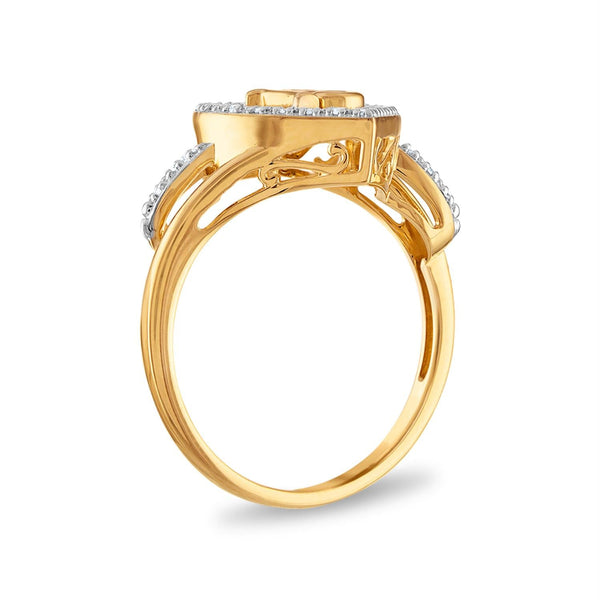 1/12 CTW Diamond Quinceanera Heart Ring in 10KT Yellow Gold