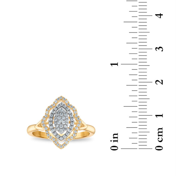 1/3 CTW Diamond Halo Fashion Ring in 10KT Yellow Gold