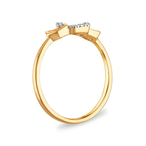 Diamond Accent Hexagon Ring in 10KT Yellow Gold