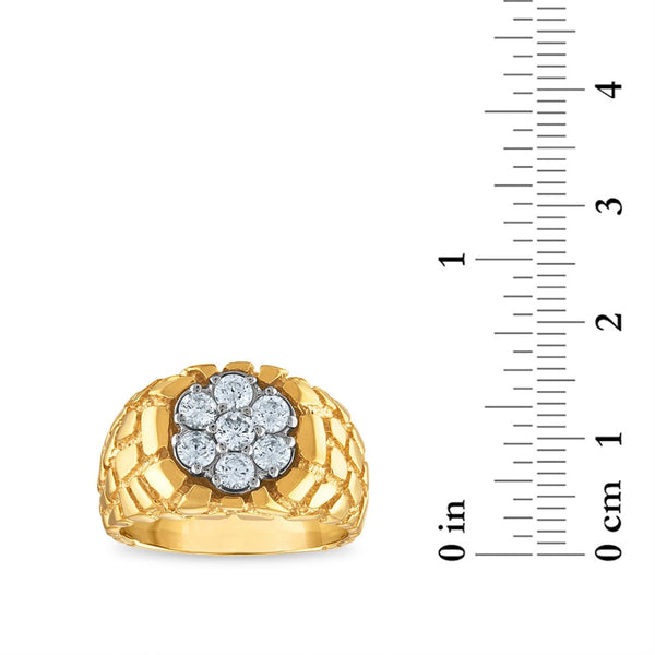 1 CTW Diamond Nugget Ring in 10KT Yellow Gold