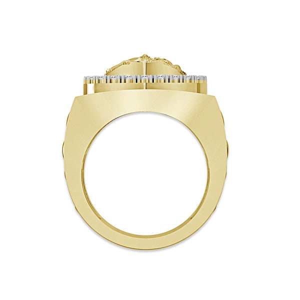 Titán by Adrian Gonzalez 10KT Yellow Gold 1/4 CTW Diamond Jesus Ring