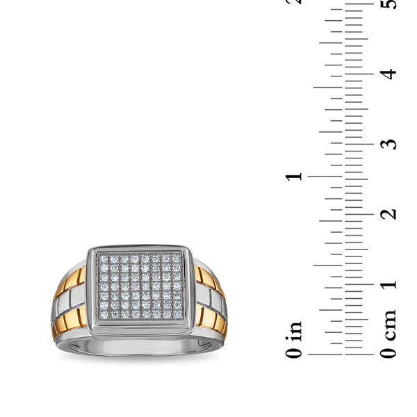 1/4 CTW Diamond Ring in Two-Tone Sterling Silver