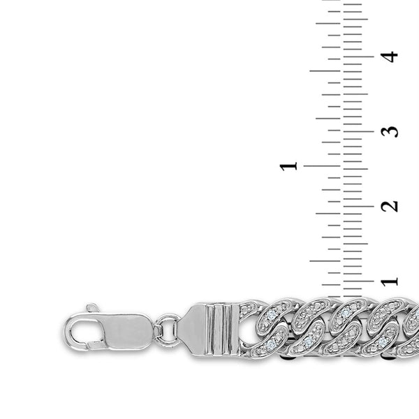 Luxe Layers 1 CTW Diamond Cuban Link 24-inch Chain in Rhodium Plated Sterling Silver